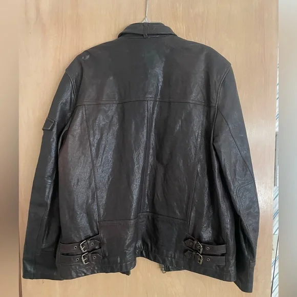 100% Genuine Lambskin Leather Moto Jacket (Men’s) by Cole Haan - Picture 2 of 9